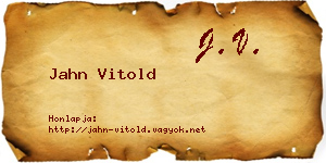 Jahn Vitold névjegykártya
